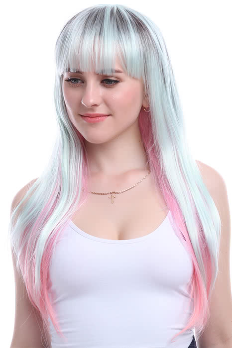 Cosplay Wigs Women Synthetic Hair Wig Long Curly Mixed Color Wig zy122b