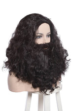 Harry Potter Rubeus Hagrid Long Curly Brown Movie Cosplay Man Wigs