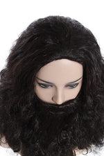 Harry Potter Rubeus Hagrid Long Curly Brown Movie Cosplay Man Wigs