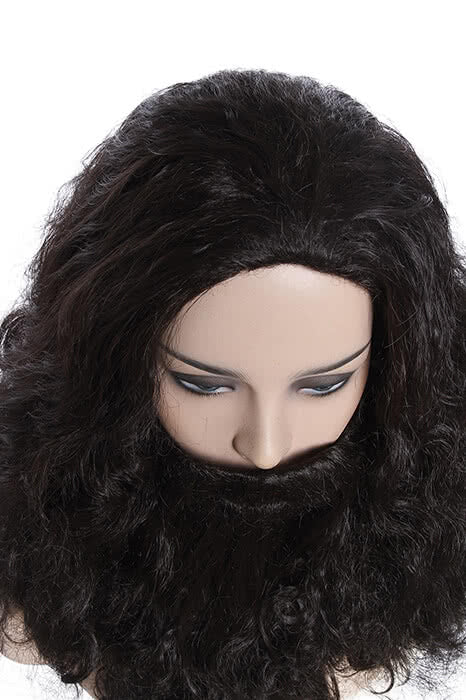 Harry Potter Rubeus Hagrid Long Curly Brown Movie Cosplay Man Wigs