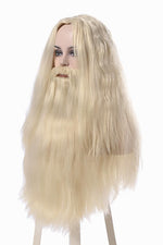 Harry Potter Albus Dumbledore Long Curly Silver White Movie Cosplay Man Wigs