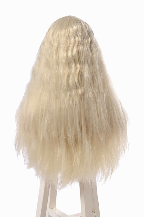 Harry Potter Albus Dumbledore Long Curly Silver White Movie Cosplay Man Wigs