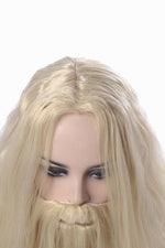 Harry Potter Albus Dumbledore Long Curly Silver White Movie Cosplay Man Wigs