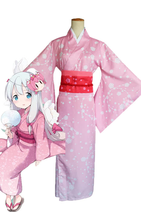 Eromanga Sensei Izumi Sagiri Anime Pink Kimono Cosplay Costumes