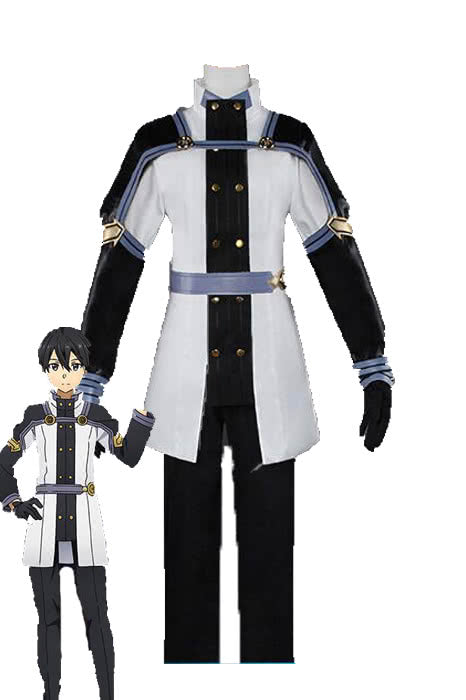 Sword Art Online Kirigaya Kazuto Black And White Uniform Cosplay Costume