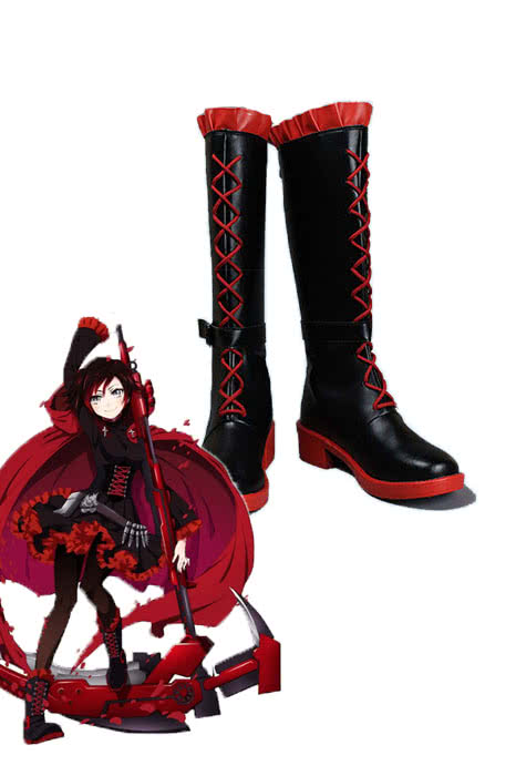 Ruby Rose Red and Black Anime Cosplay Shoes